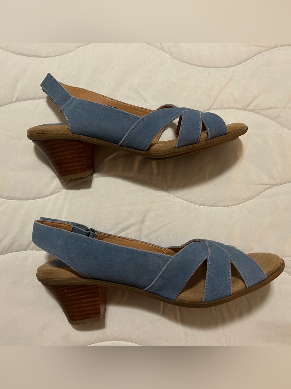Blue Suede Leather Sandals - Picture 4 of 12